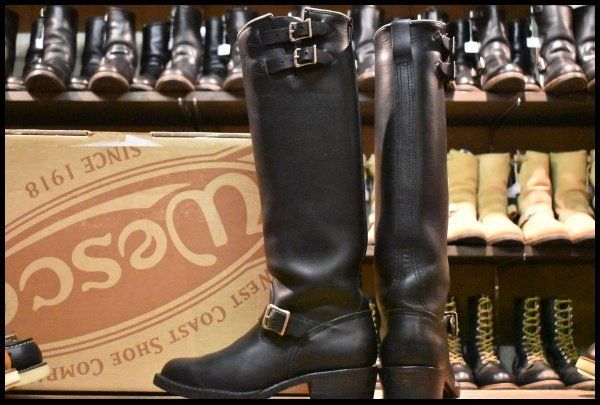  7 D 13年 WESCO ウエスコ カスタムボス ロング ブラック 黒 16インチハイト ビブラム430 エンジニア ブーツ BOSS FL 456 エンジニアブーツ ブーツ 革靴