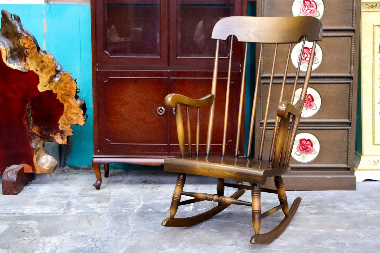 GMIS 411○飛騨産業 HIDA キツツキ 穂高 ロッキングチェア 揺り椅子 カントリー 古民家 レトロ ヴィンテージ アンティーク