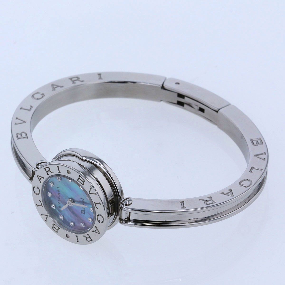 BVLGARI ブルガリ B-ZERO1 バングルウォッチ 12P ダイヤ ブルーシェル
