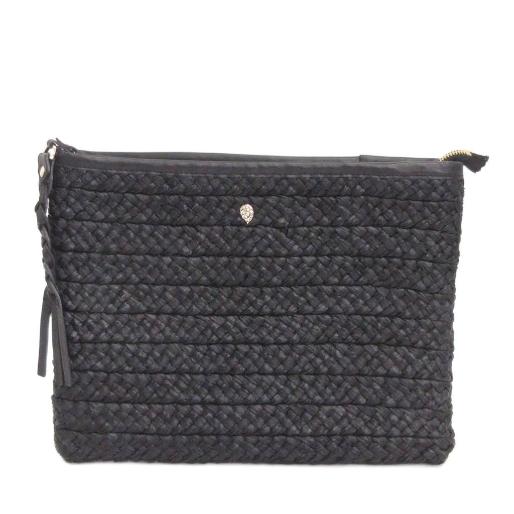 ヘレンカミンスキー　ラフィア　レザー　ハンドバッグ　ブラック　黒 ヘレンカミンスキー ラフィア レザー ハンドバッグ ブラック 黒 上質な