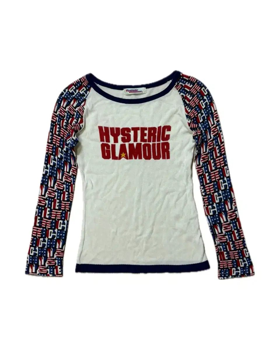 HYSTERIC GLAMOUR ヒステリックグラマー レタリング スター 星条旗 ニット ロングスリーブ 長袖Tシャツ