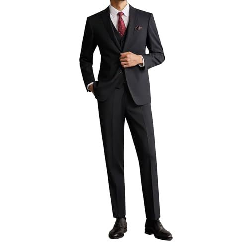 Yeagio スーツ メンズ 上下セット 2点セット 裾上げテープ付 ビジネススーツ セットアップ 礼服 結婚式 フォーマル 無地 メンズスーツ 2つボタン 就職スーツ パーティー m