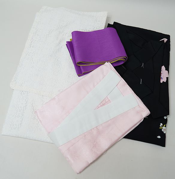 並袖 レース 着物 袴フルセット 総レース 白色 卒業式 袴変更 NO 42432 2