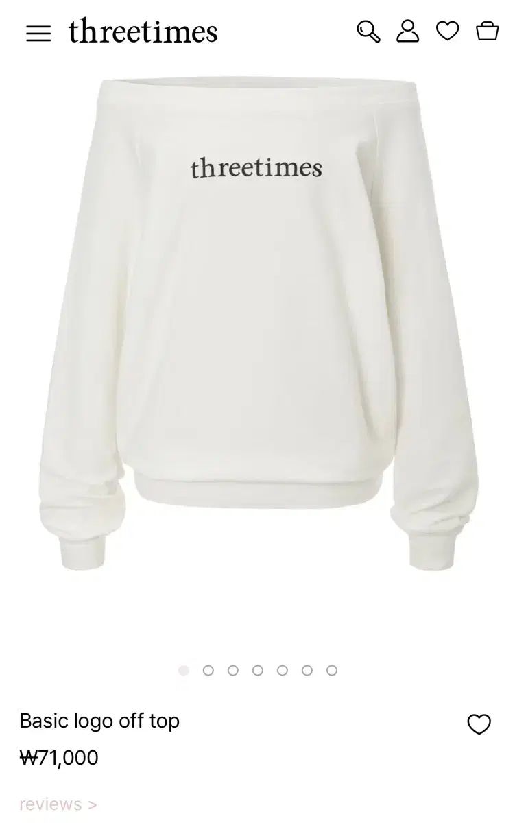 スリータイムズ ベーシック ロゴ オフトップ S threetimes