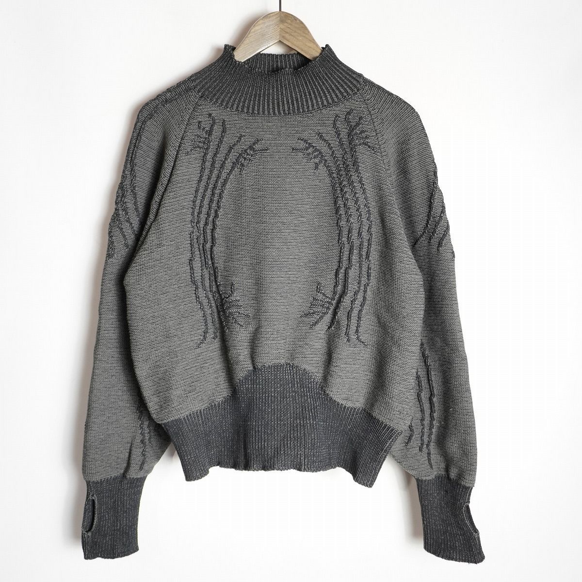 24 AW JIAN YE ジェンイェ cole knit ニット セーター プルオーバー モックネック JI KN 01 サイズM チャコール 灰 216 P♪