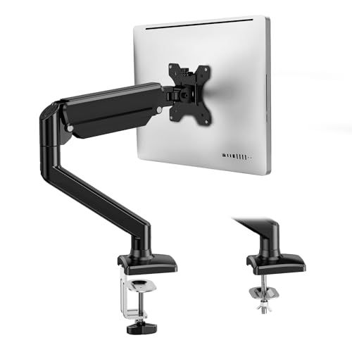 PCモニターアーム17?32インチ対応 耐荷重 2?9 kg対応アルミニウム合金製 ガススプリング式 VESA 75 x mm 100 mm対応 グロメット式 クランプ式 多角度調節 ケープル収納