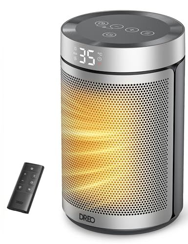 DREO ドレオ セラミックヒーター 小型 足元ヒーター 2025冬新型 電気ファンスヒーター 軽量 ECO恒温モード 節電40 1200 W 10畳 1000 800 省エネ 転倒オフ 過熱保護 12 Hタイマー 脱衣所 足元 手元 オフィ