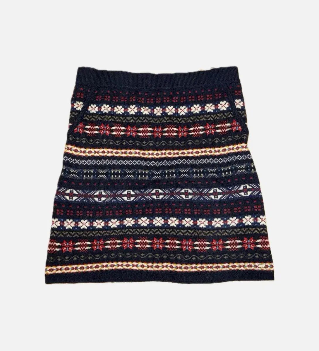 トミーヒルフィガー ノルディック ウール カシミア フェアアイル ニート パータン スカート S