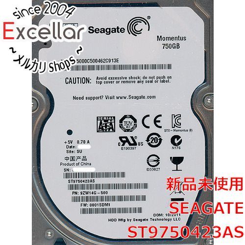 bn 9 SEAGATE製HDD 750 GB 5400 rpm
