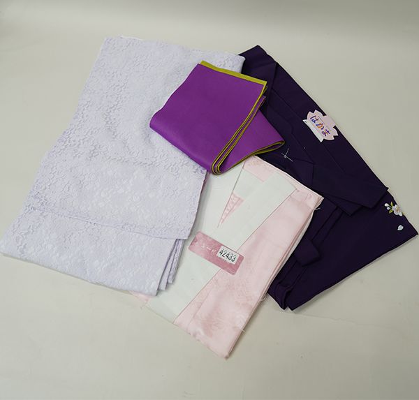 並袖 レース 着物 袴フルセット 総レース 淡い紫色 卒業式 袴変更 NO 42433 2