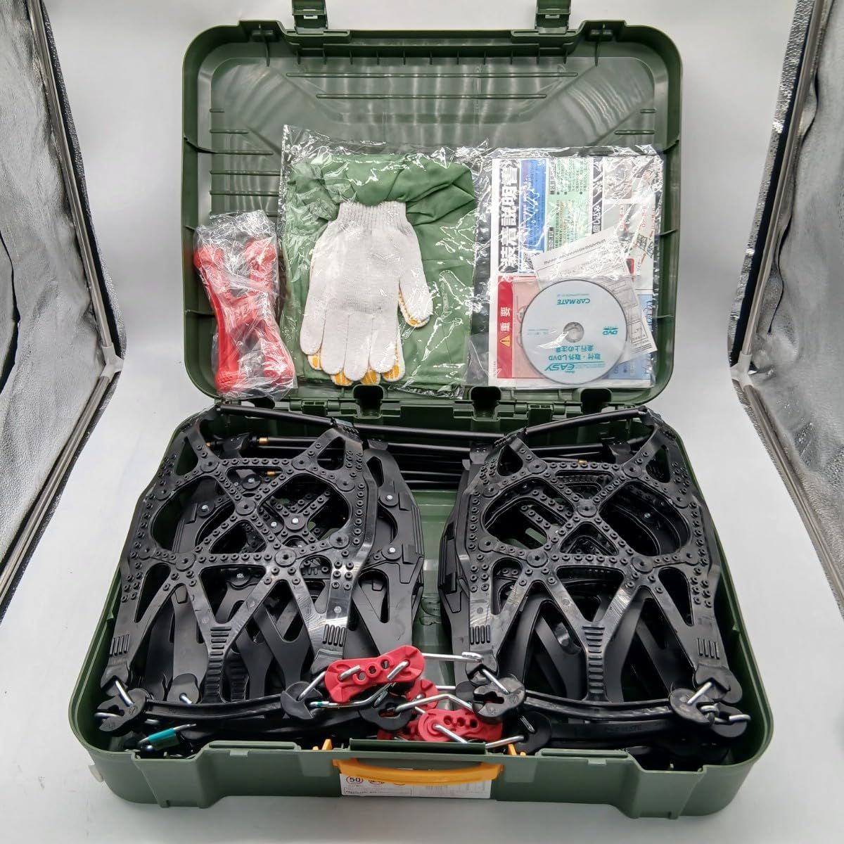 No 4740 カーメイト 簡単装着 日本製 JASAA認定 非金属 タイヤチェーン バイアスロン クイックイージー QE 12 ブラック