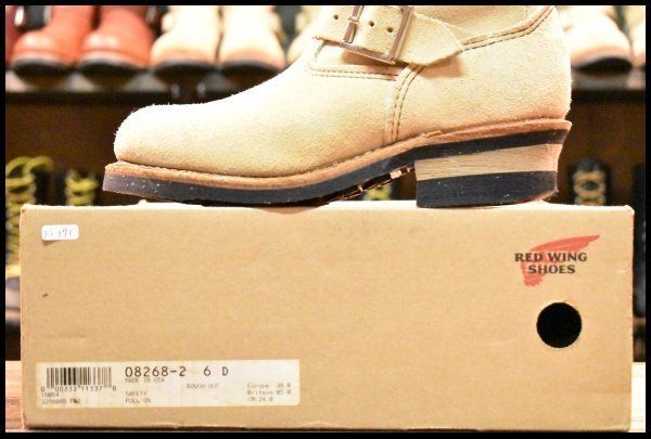  7 D 08年 レッドウィング 8268 スエード エンジニア ホーソーンアビレーンラフアウト スチールトゥ ブーツ redwing FL 371 エンジニアブーツ ブーツ 革靴