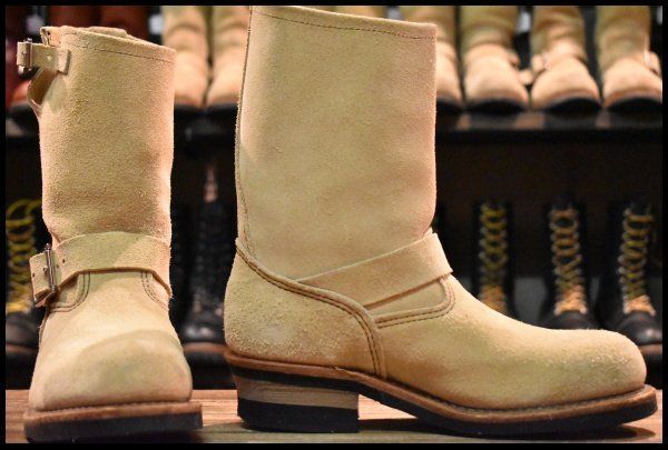 7 D 08年 レッドウィング 8268 スエード エンジニア ホーソーンアビレーンラフアウト スチールトゥ ブーツ redwing FL 371