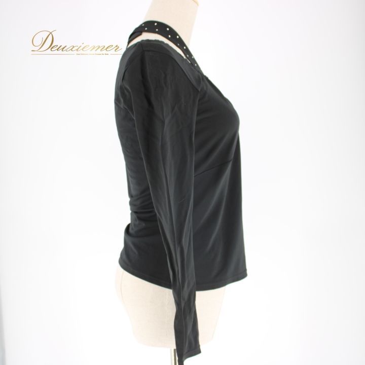 社交ダンス 衣装 スタンダード トップス レッスンウェア 練習着 黒