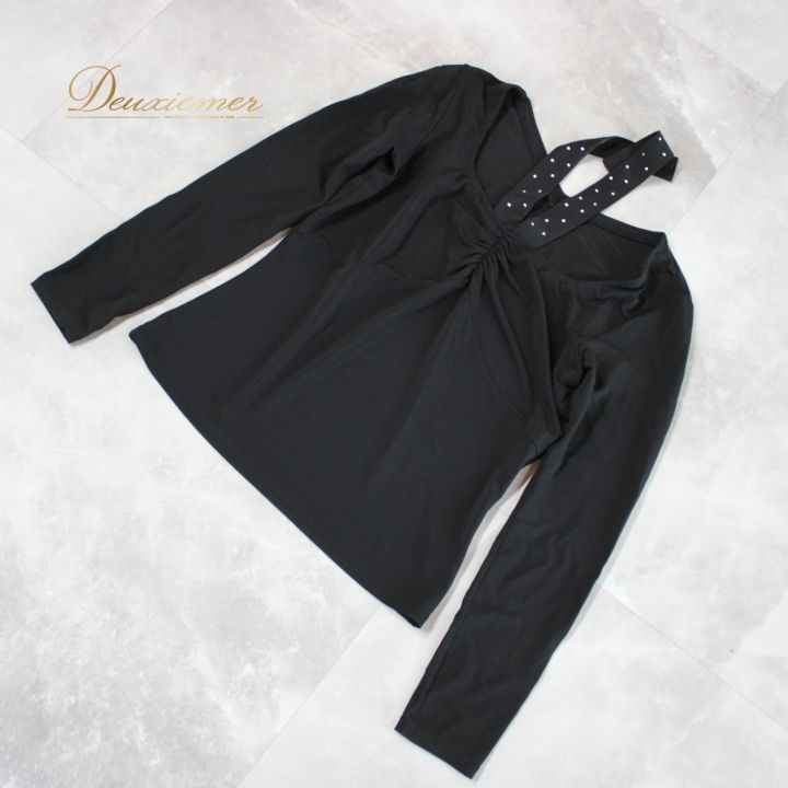 社交ダンス 衣装 スタンダード トップス レッスンウェア 練習着 黒