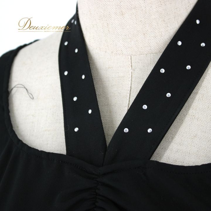 社交ダンス 衣装 スタンダード トップス レッスンウェア 練習着 黒