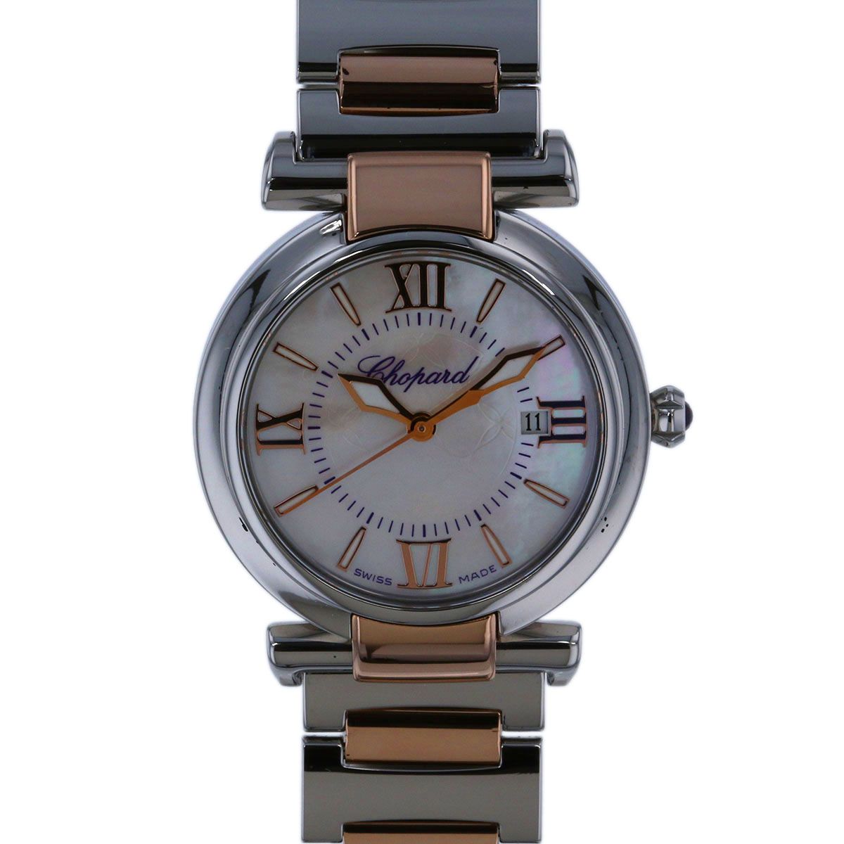 Chopard ショパール インペリアーレ デイト シェル文字盤 28 mm 腕時計 388541 6002 レディース ステンレス K 18ゴールド シルバー 自動巻き