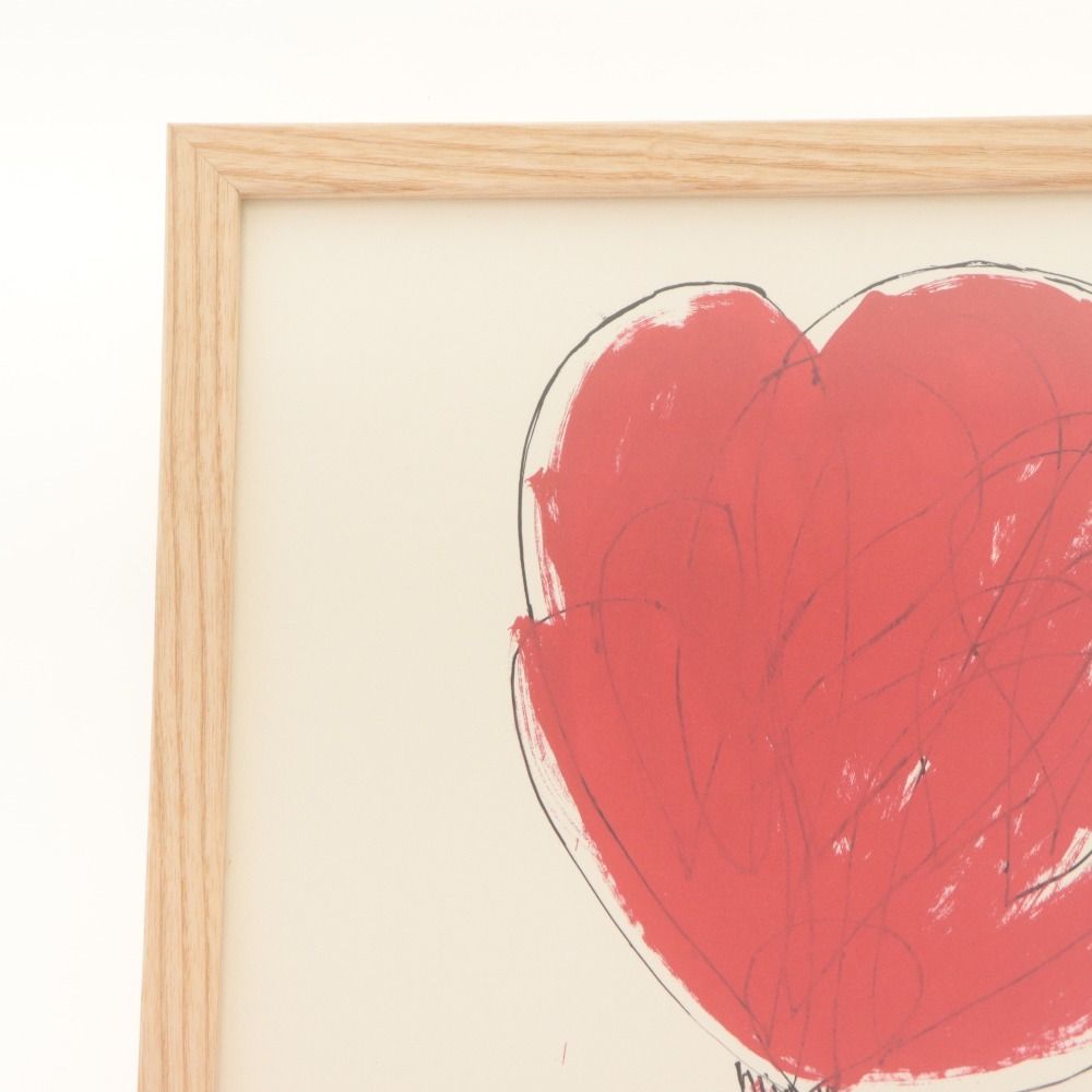 IDEE 山口一郎 アートポスター ジ3 30角 HANA aka 32 x cm 花 抽象画 版画 美術品