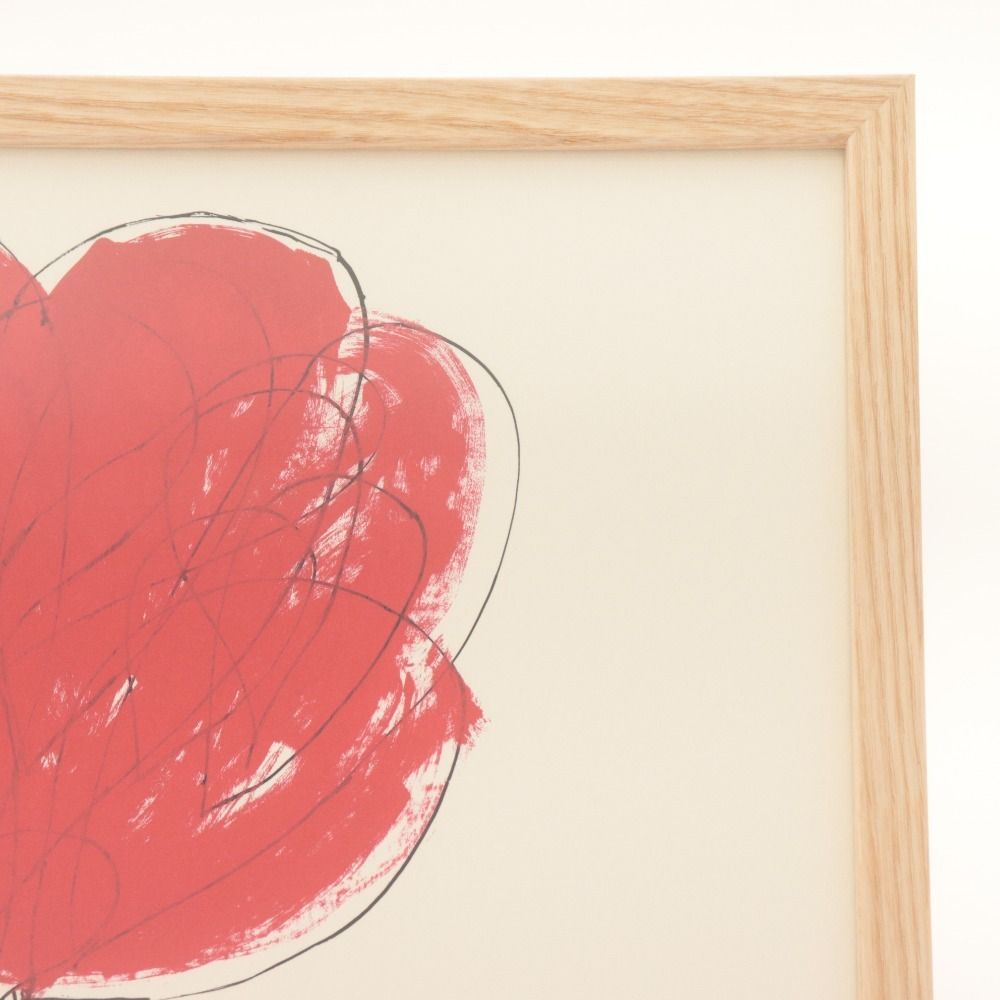 □ IDEE 山口一郎 アートポスター ジ3 30角 HANA aka 32x32cm 花 抽象