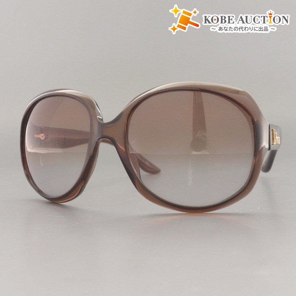 Christian Dior ディオール サングラス GLOSSY 1 KDCQR 62 20 125 度なしレンズ メガネ 眼鏡 レディース ブラウン 付属品付き