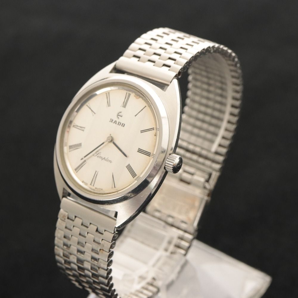 □ RADO ラドー 腕時計 シンプロン 手巻き 64.0g メンズ シルバー 文字