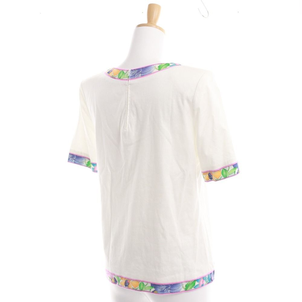 □ レオナール LEONARD カットソー 半袖 トップス 日本製 花 フラワー