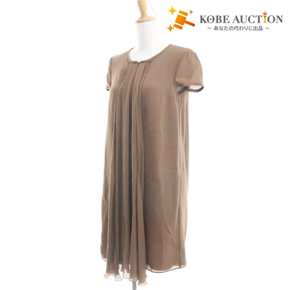 エンポリオアルマーニ ワンピース 半袖 トップス ボトムス イタリア製 シルク レディース TG 40 M相当 ライトブラウン