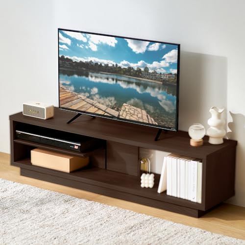 50型まで対応 アイリスオーヤマ コードを隠せる テレビ台 収納棚付き AVボード テレビボード 幅120 cm スタンダードタイプ OTS 120 SR ウォールナット ブラックmm