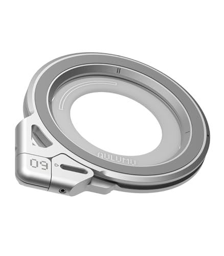 Aulumu G 09 スマホリング Magsafe 360°回転 リング スマホスタンド 両面マグネット アルミニウム合金製 iPhone 17 16 15 14 13 12シリーズ対応 シルバーmm