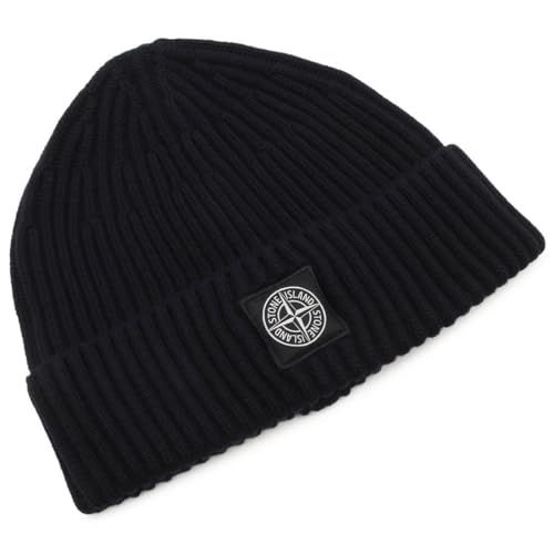 ストーンアイランド ニット帽 ビーニー リブ編み ロゴパッチ ネイビー メンズ レディース K 2 S 15 N 100002 00 C 3 V 0020 並行輸入品 mm