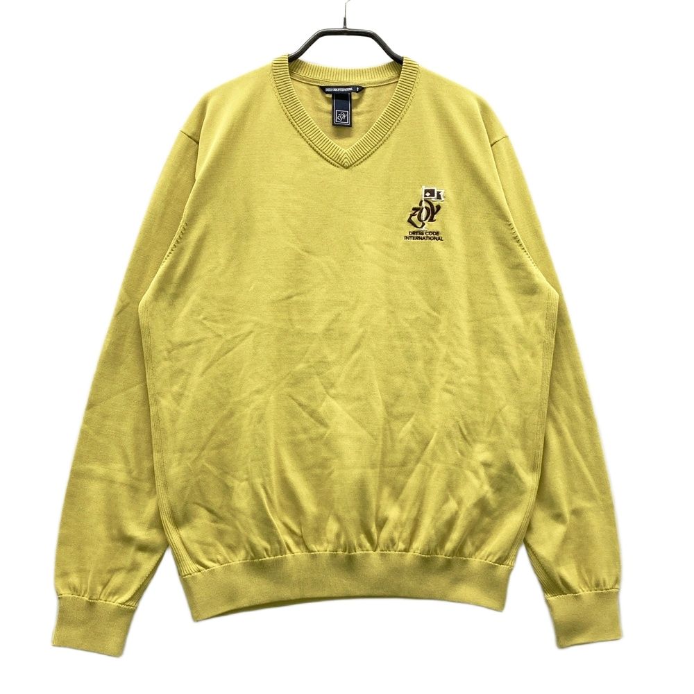 サイズ 2 ZOY ゾーイ Vネック ニットセーター イエロー系 ゴルフウェア メンズ ストスト
