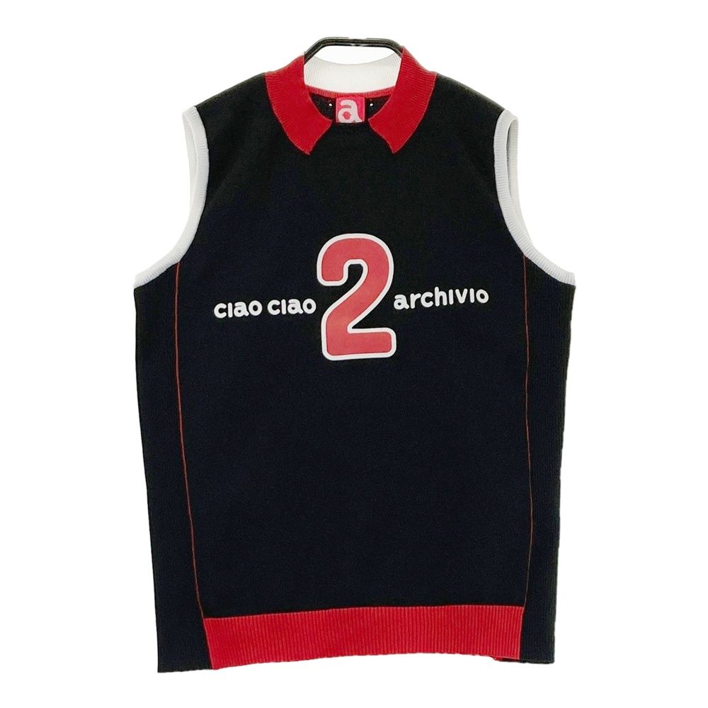 サイズ 36 アルチビオ ニットベスト ブラック系 ゴルフウェア レディース ストスト