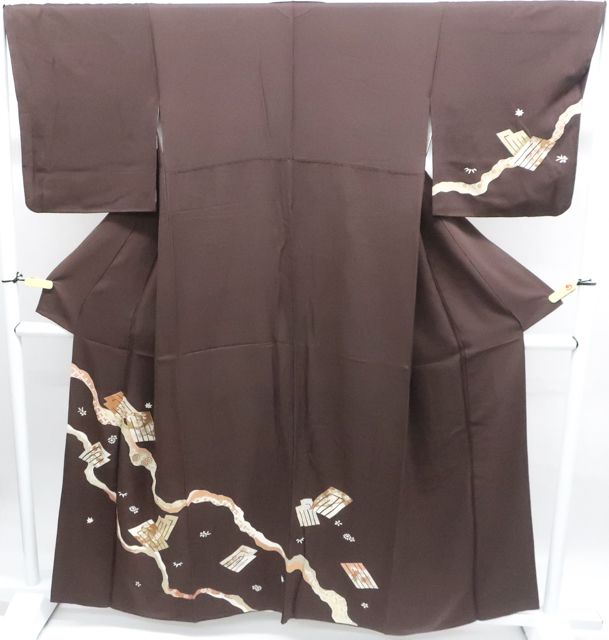 京松 訪問着 金駒刺繍 源氏香 正絹 着物 身丈約159 cm 裄丈約67 5 kyo 7 z 12 1550