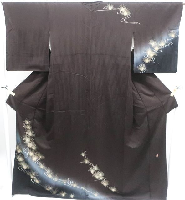 京松 訪問着 金彩 落款入 正絹 着物 身丈約168 5 cm 裄丈約66 kyo 7 z 12 1551