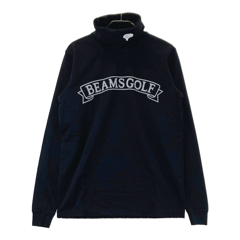 サイズ S BEAMS GOLF ビームスゴルフ タートルネック 長袖Tシャツ 裏微起毛 ブラック系 ゴルフウェア メンズ ストスト