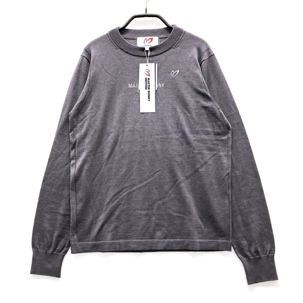 サイズ 0 MASTER BUNNY EDITION マスターバニーエディション 2025年モデル 長袖ニットセーター グレー系 ゴルフウェア レディース ストスト
