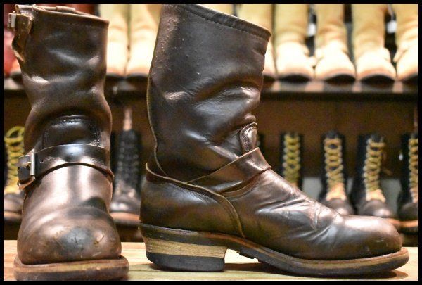 7 D PT 91プリント レッドウィング 2268 エンジニア ブラッククローム スチールトゥ プルオン ブーツ redwing FL 382