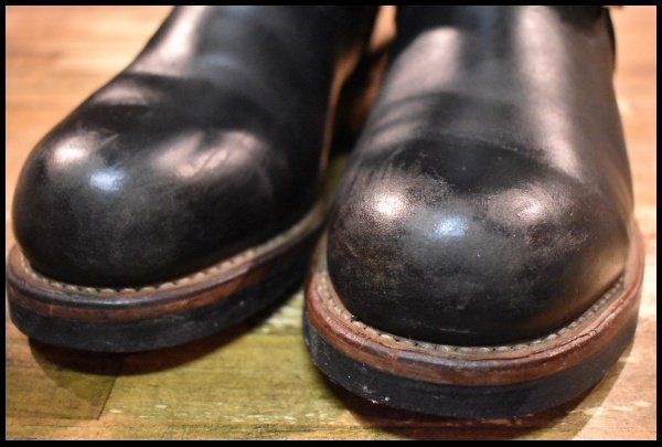  7 D 12年 レッドウィング 2268 エンジニア 黒 ブラッククローム プルオン ブーツ スチールトゥ redwing FL 383 エンジニアブーツ ブーツ 革靴