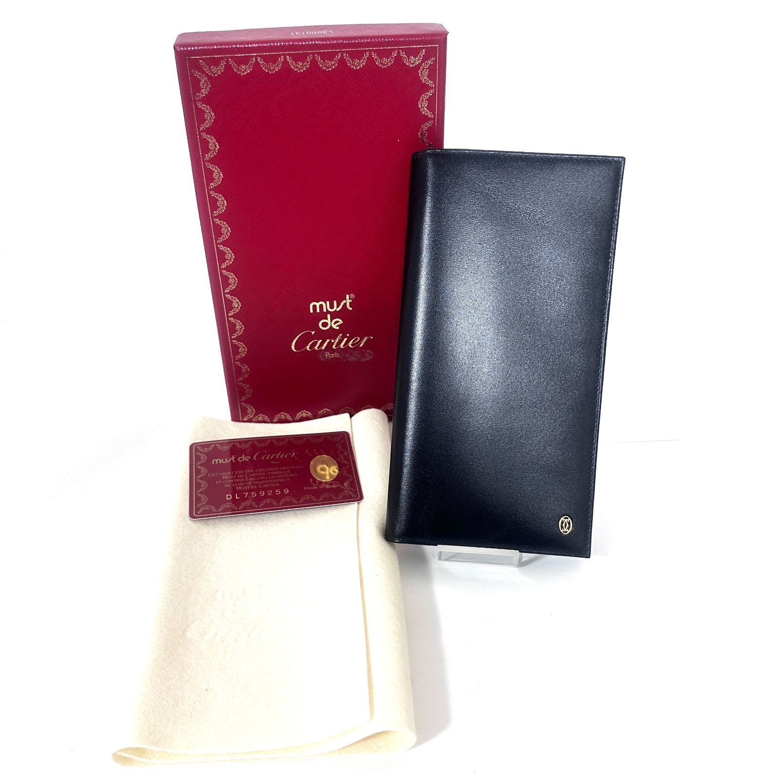 SD 4789 ♥ Cartier カルティエ パシャ レザー ブラック 二つ折り長財布 ロングウォレット