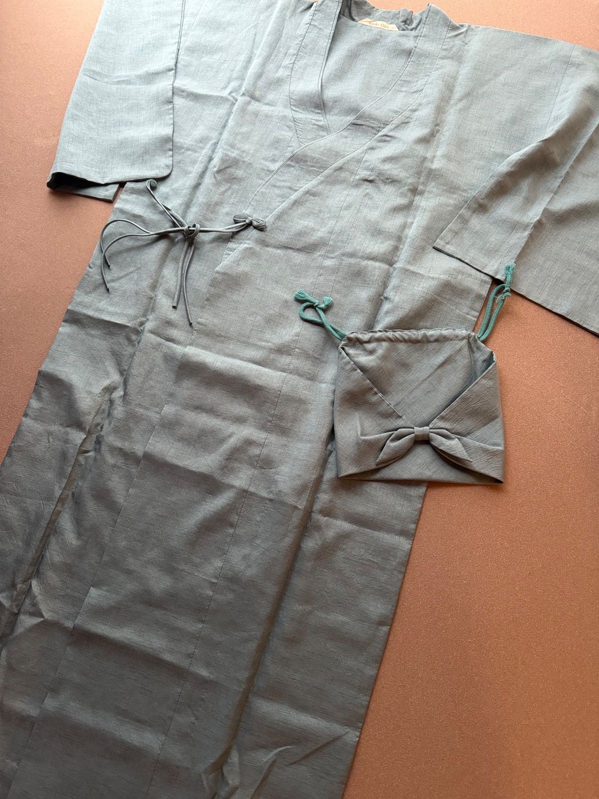 雨コート 和装コート 水色 アップルコート