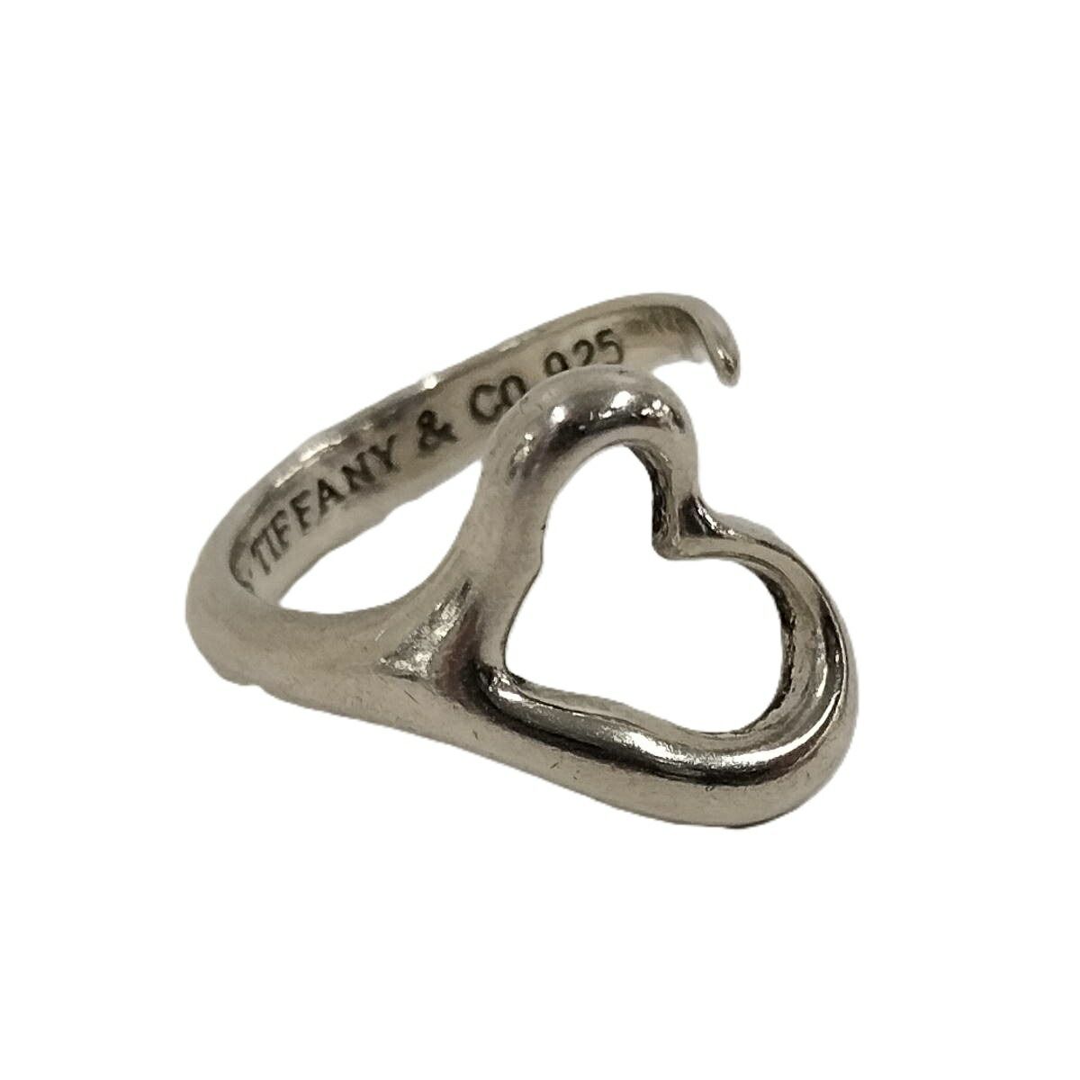 TIFFANY&Co. オープンハート リング 約9号 エルサペレッティ シルバー 