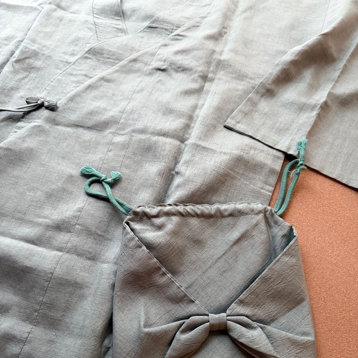 雨コート 和装コート 水色 アップルコート