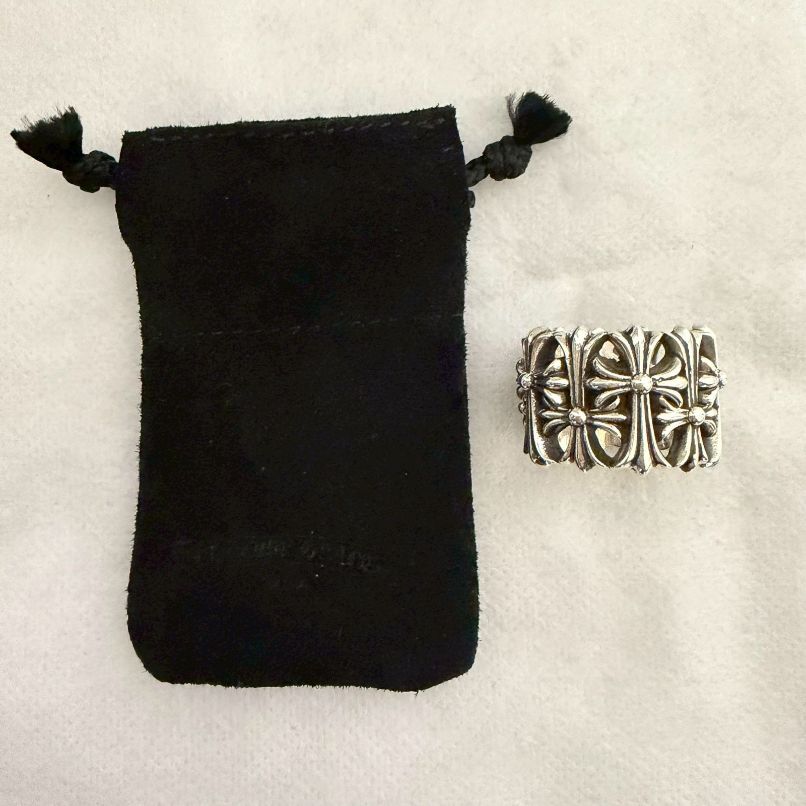 CHROME HEARTS Cemetery Cross クロムハーツ セメタリークロス リング 指輪 小物 アクセサリー シルバー 16号 メンズ レディース 袋付き ♥