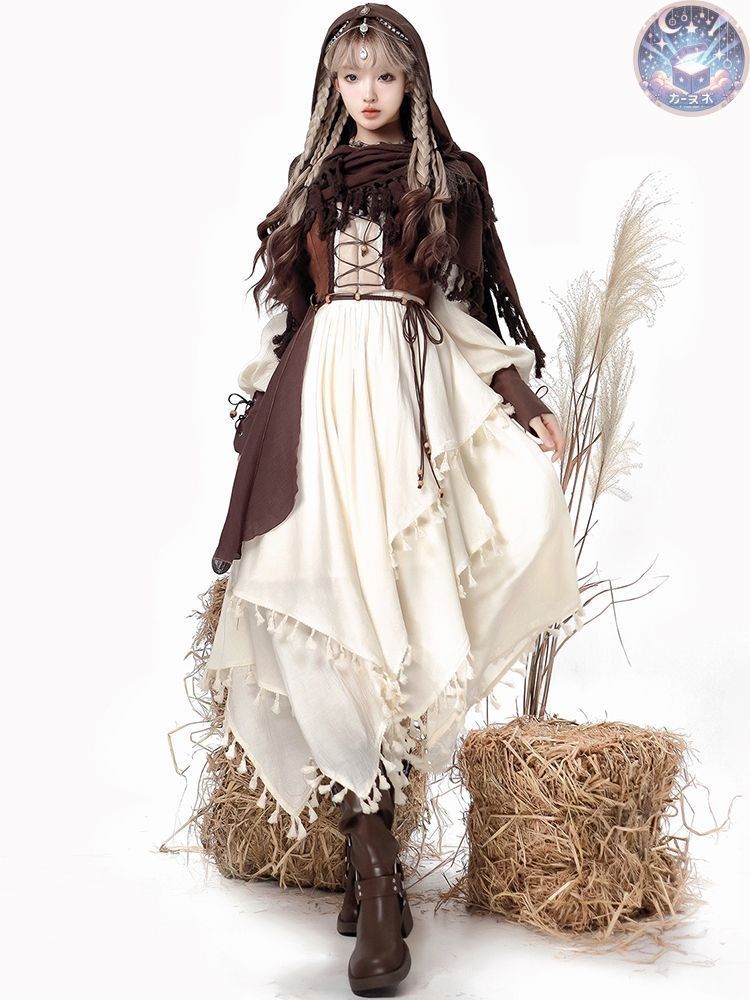 ♥ ゴシック風ロリータ コスプレ衣装 ゴスロリ lolitaドレスセット ドレス＋タンクトップ クローク 感 舞台衣装 イベント向け 普段着