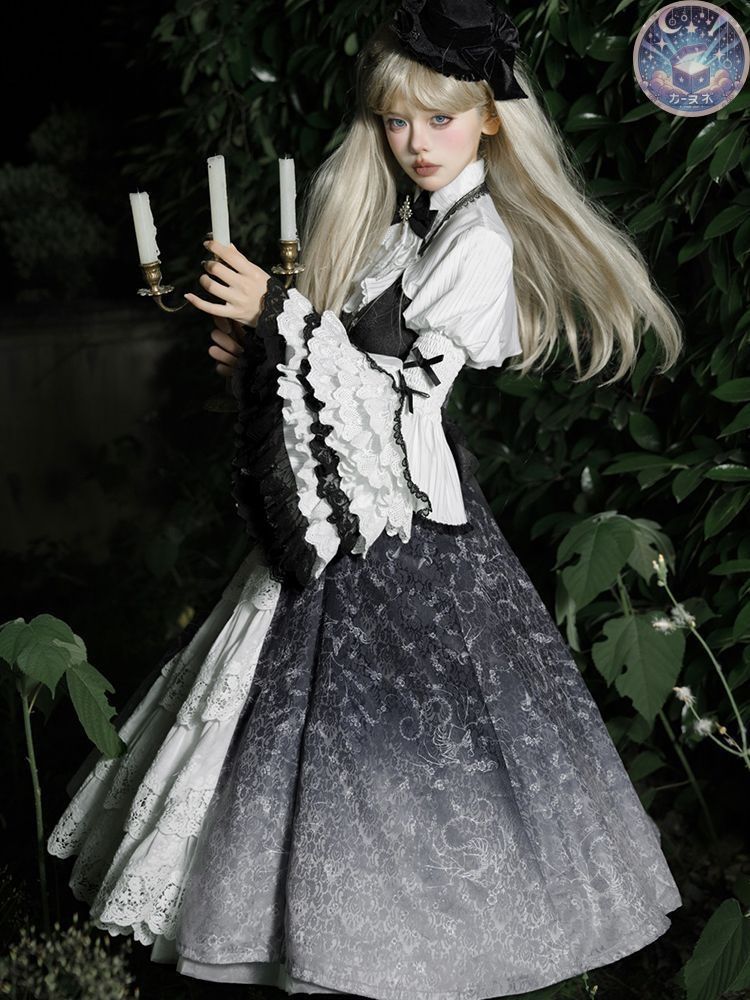 ♥ ゴシック風ロリータ コスプレ衣装 ゴスロリ lolitaドレスセット ブラウス スリップ 感 舞台衣装 イベント向け 普段着