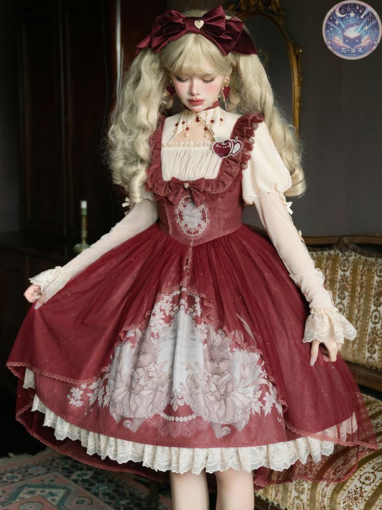 ♥ ロリータドレス lolitaドレス ブラウス ワンピース 少女風 レース＆リボン装飾 コスプレ普段着