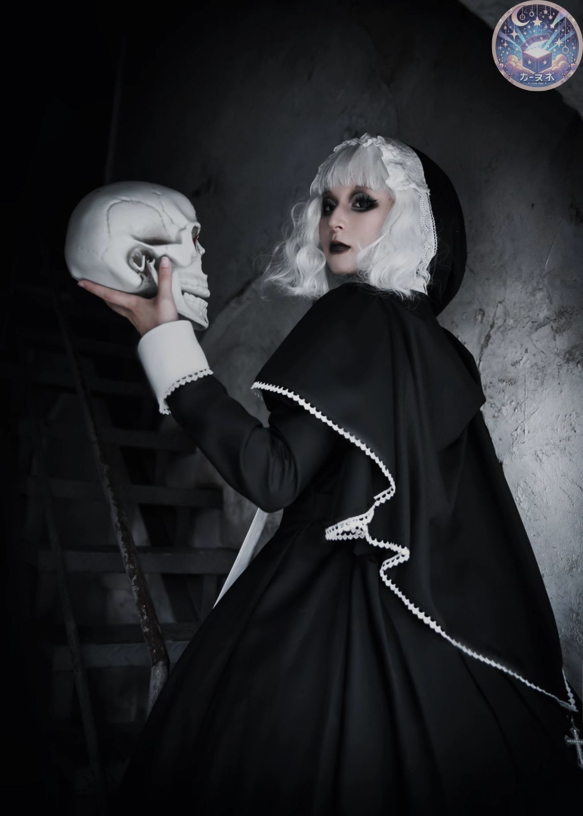 ♥ ゴシック風ロリータ lolitaドレス シスタードレス＋クローク コスプレ衣装 ゴスロリ 感 舞台衣装 イベント向け 普段着ブラック