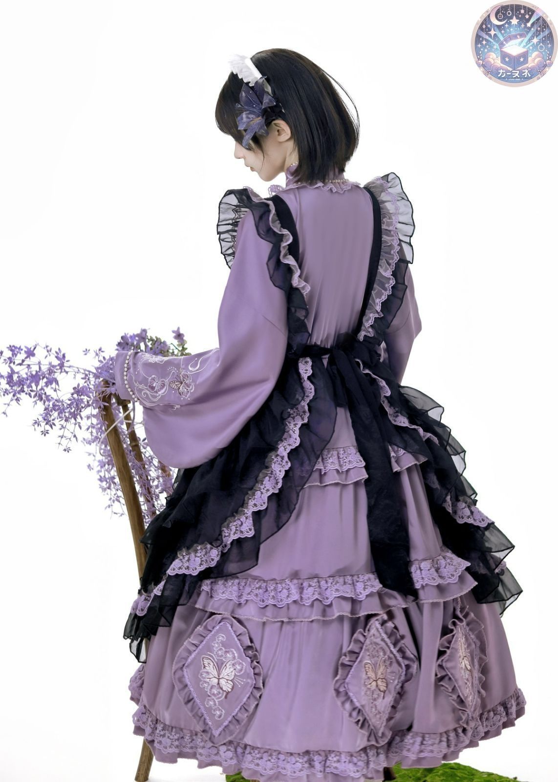 ♥ カントリーロリータ lolitaドレス オーバースカート シスタードレス コスプレ衣装 ゴスロリ 感 舞台衣装 イベント向け 普段着ブラック