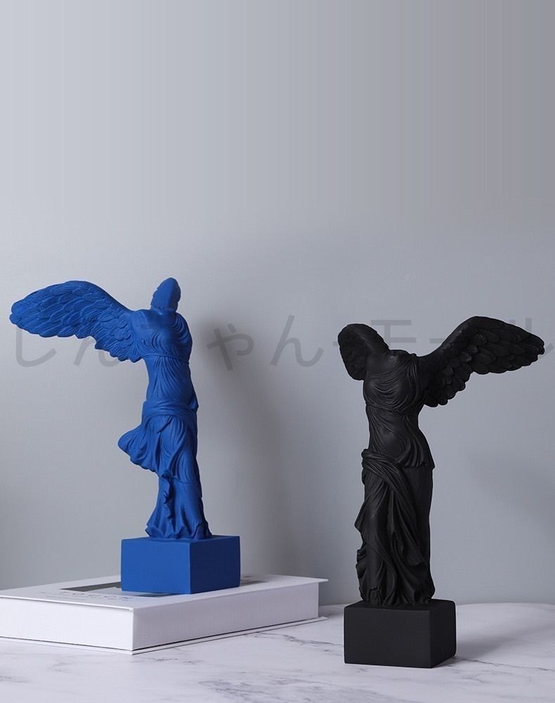 ギリシア彫刻レプリカ。 置物 ギリシャ風 大理石調 アンティーク加工 女神像飾り ブルー