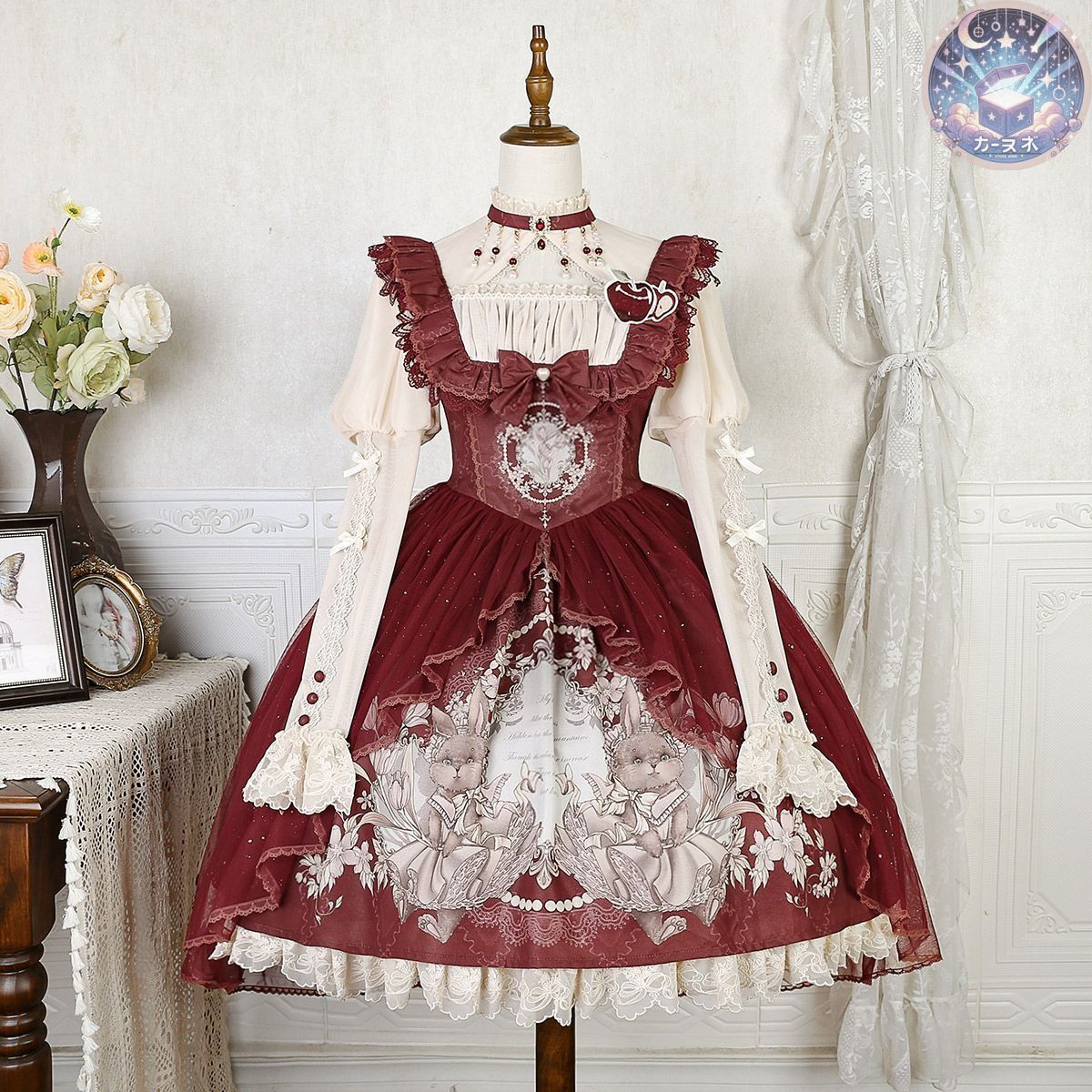 ♥ ロリータドレス lolitaドレス ブラウス ワンピース 少女風 レース＆リボン装飾 コスプレ普段着